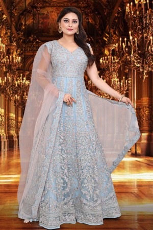 Sky Blue Designer  Gown 